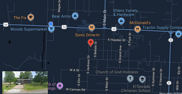 Map showing Glamorous Paws location in El Dorado Springs